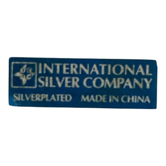 80s-90s International Silver Company Silver-Plated Pasta Server w Crystal Handle - Picture 6 of 6